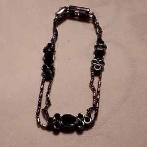 Givenchy Black stones with silver tone embellishments Bracelet